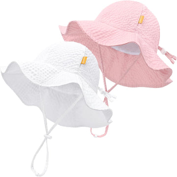 Baby Sun Hat Toddler Boy Girl Adjustable Outdoor Beach Hat Kids Wide Brim