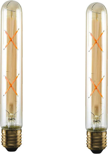 T10 E26 LED Edison Bulbs 4W Dimmable 2700K Amber 40W Equivalent (Pack 2)
