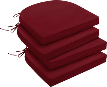 Outdoor Chair Cushions Set of 4 Furniture, Water-Resistant Patio Chair Cushions with Ties, High Density Foam Outdoor