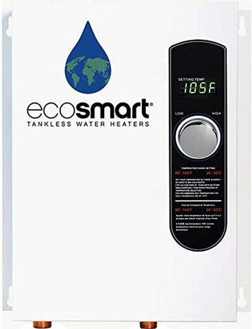 ECO 18 Electric Tankless Water Heater, 18 KW at 240 Volts with Patented Self Modulating Technology, 17 x 14 x 3.5, White
