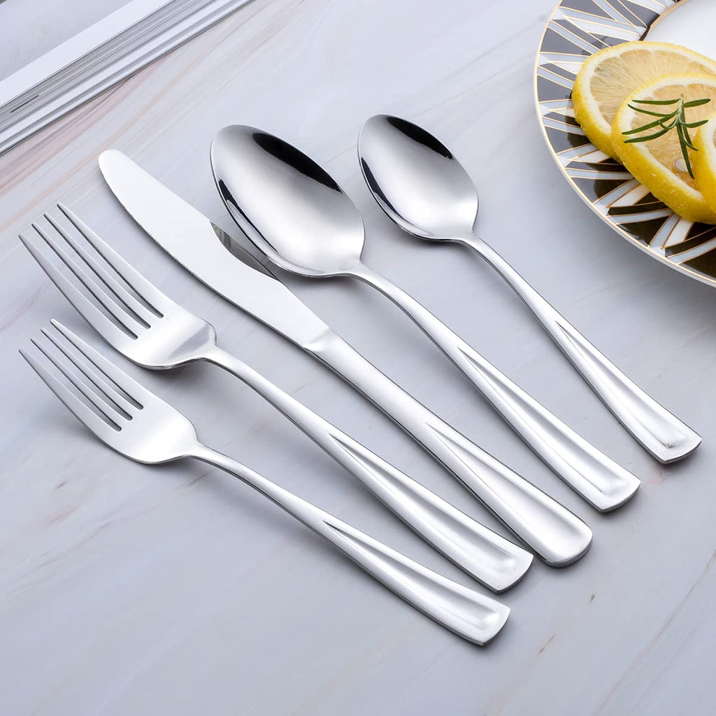 60-Piece Silverware Set for 12, Stainless Steel Flatware Cutlery Set for 12, include Fork, Knife and Spoon Set
