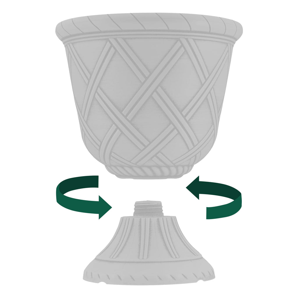 Lattice Plastic Garden Urn, Classic Decorative Garden Pot Planter for Indoor and Outdoor Plants, Gold