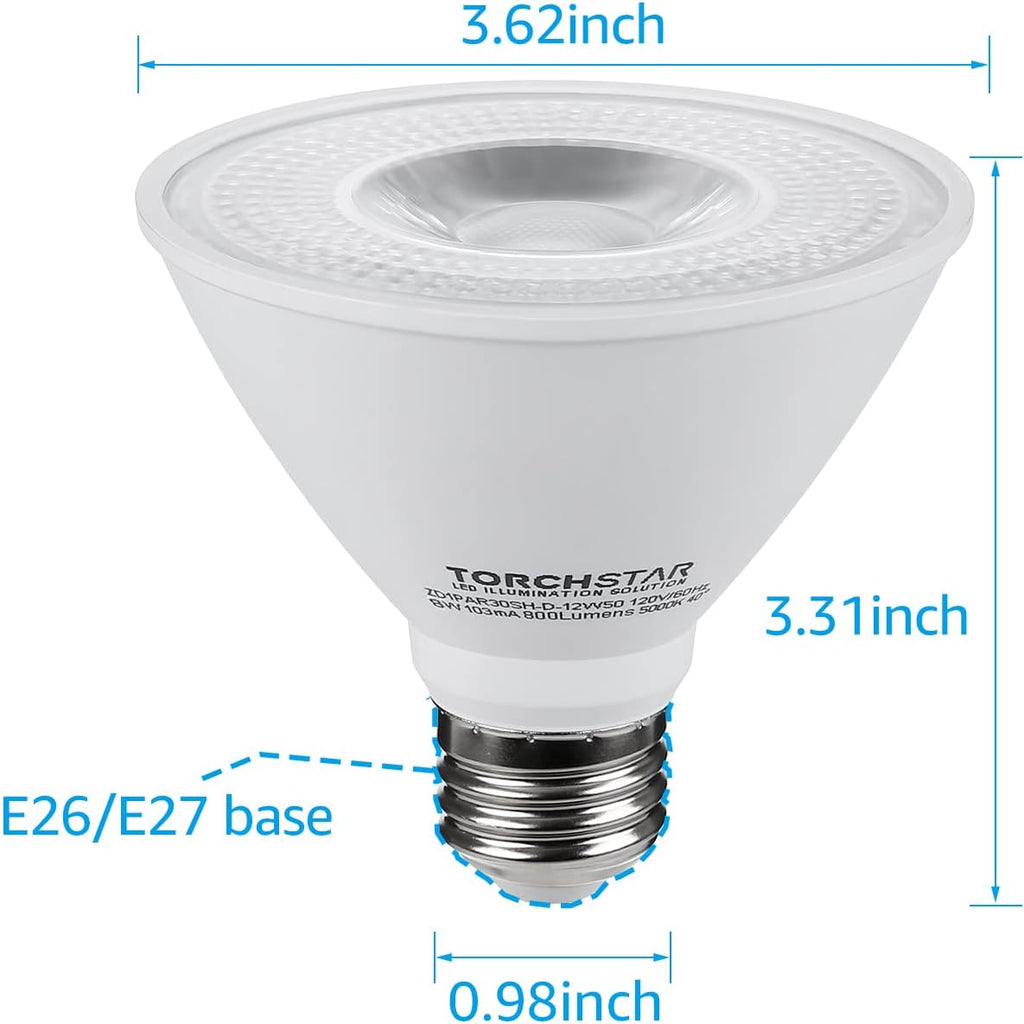 PAR30 Short Neck LED Flood Light Bulb, CRI90+, 5000K