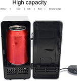 Mini USB Fridge Cooler Beverage Drink Cans Cooler Warmer Refrigerator for Laptop Bedroom, Portable Cold Fridge for