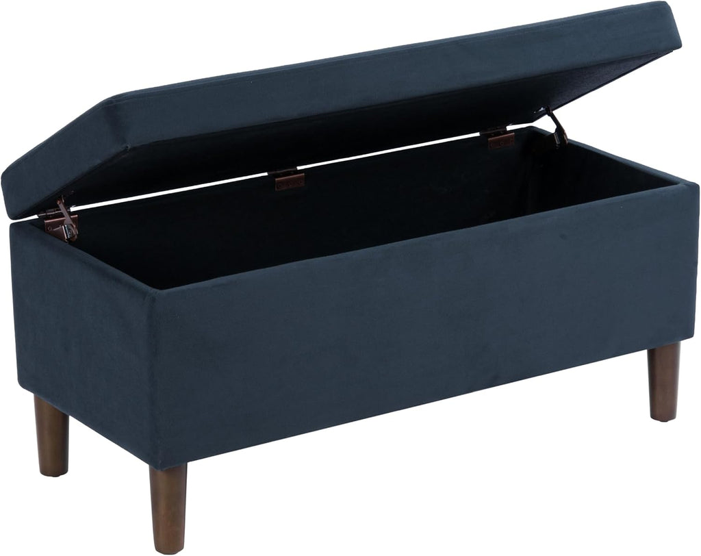 Malmo 36" Storage Bench - Blue Velvet