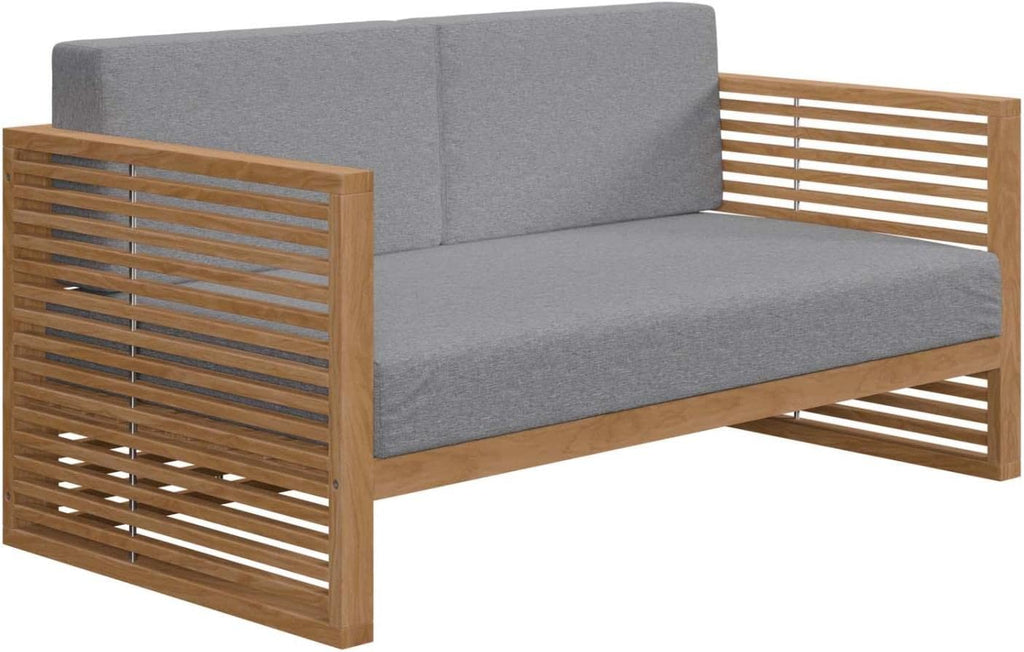 Carlsbad 6-Piece Teak Wood Outdoor Patio Set in Natural/Gray