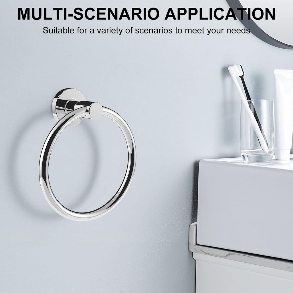 Towel Holder Wall Chrome Towel Ring, 2 Packs