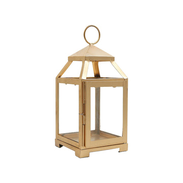 12 Inch High Clear Glass and Iron Classic Style Lantern Ideal Gift for Festivities Parties Weddings Aromatherapy and