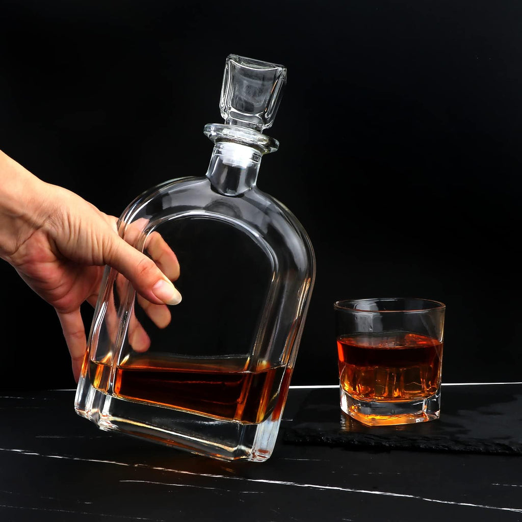 24oz Whiskey Decanter with Glass Stopper, Decanter Set - Set of 2