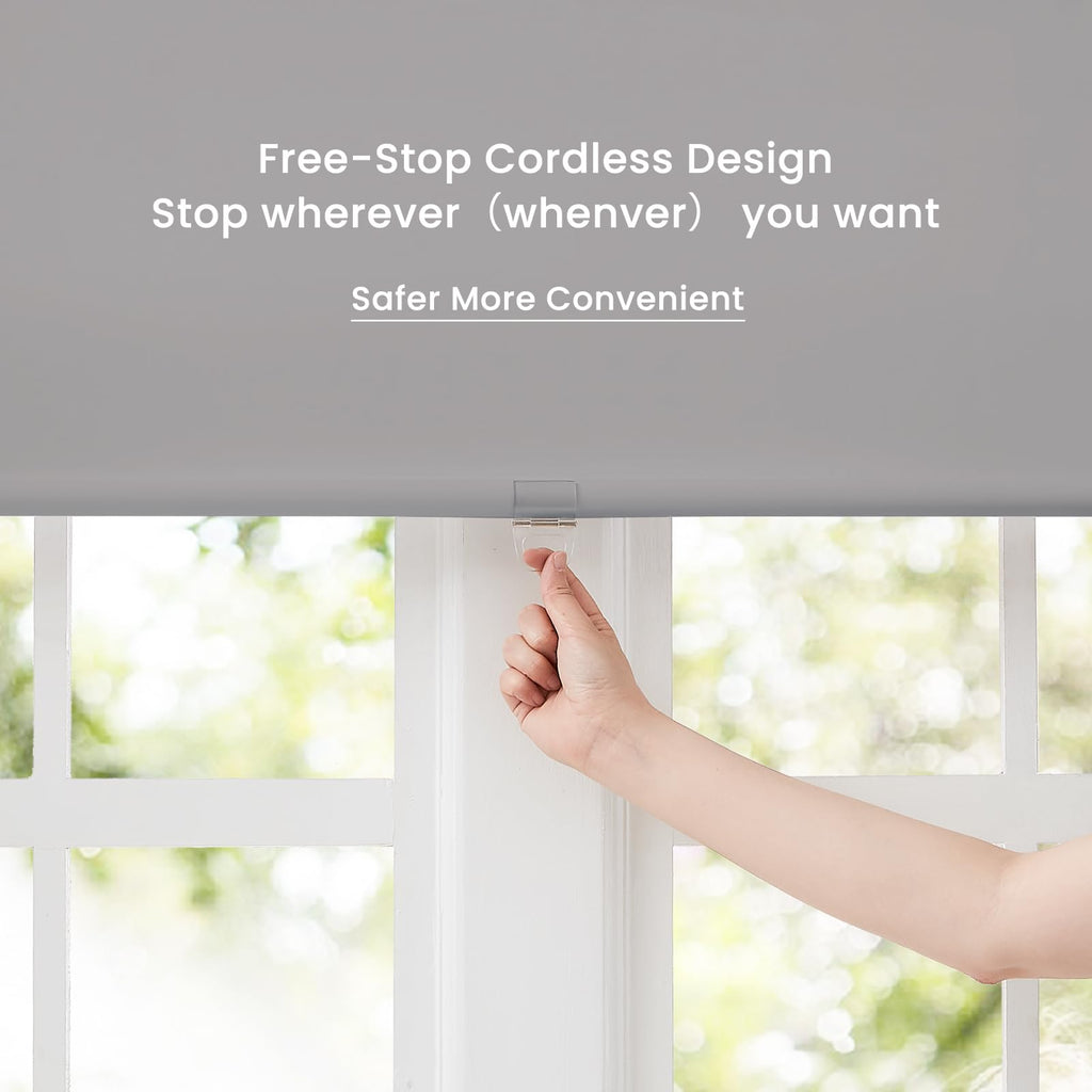 Cordless Roller Window Shades, 100% Black Out Shade for Windows, Thermal Insulated UV Protection Window Blinds, Door