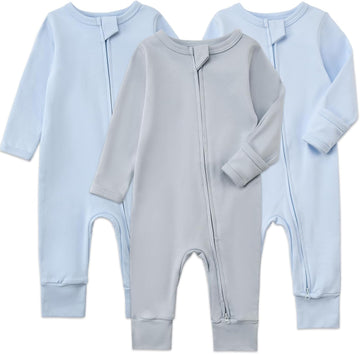 Unisex Organic Cotton Baby Zipper Footless Pajamas