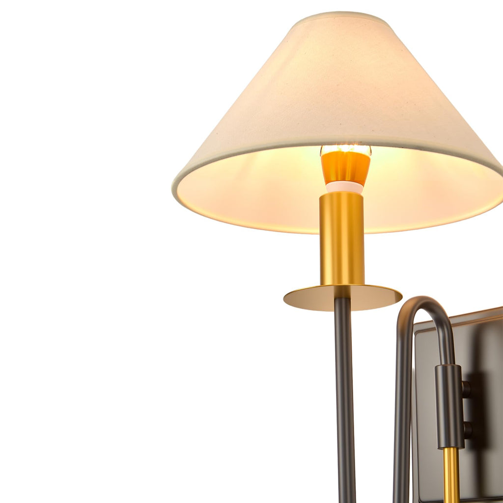 Plug in Wall Lamp,Plug-in or Hardwired Installation Wall Sconce with Beige Fabric Shade for Wall Painting,Modern