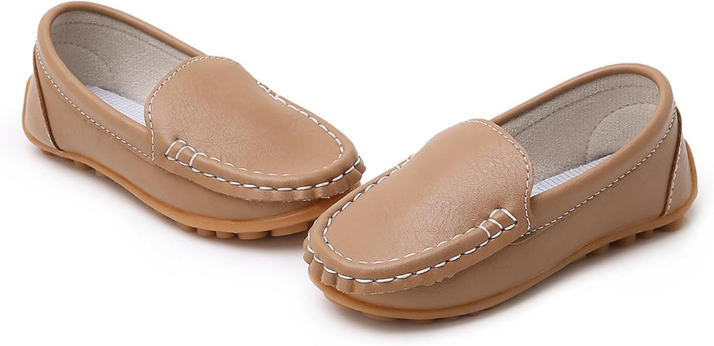 Kids Girls Boys Slip-on Loafers Oxford PU Leather Flats Shoes(Toddler/Little Kid)