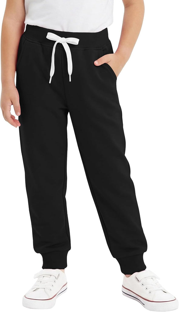 Girls Sweatpants 3 Pack Cotton Blend Pockets Drawstring