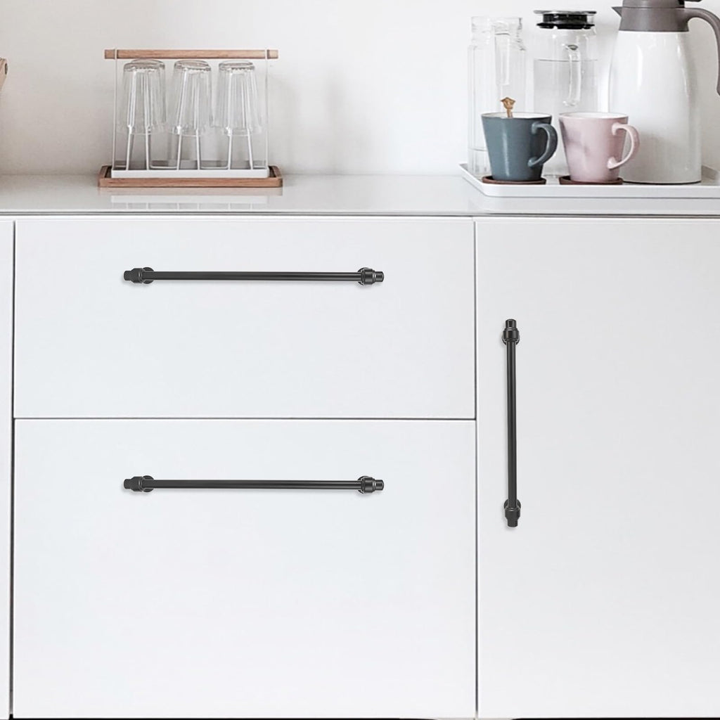 6 Pack 15 inch Matte Black Kitchen Cabinet Handles Cabinet Pulls Black Drawer Pulls Kitchen Cabinet Hardware Handles