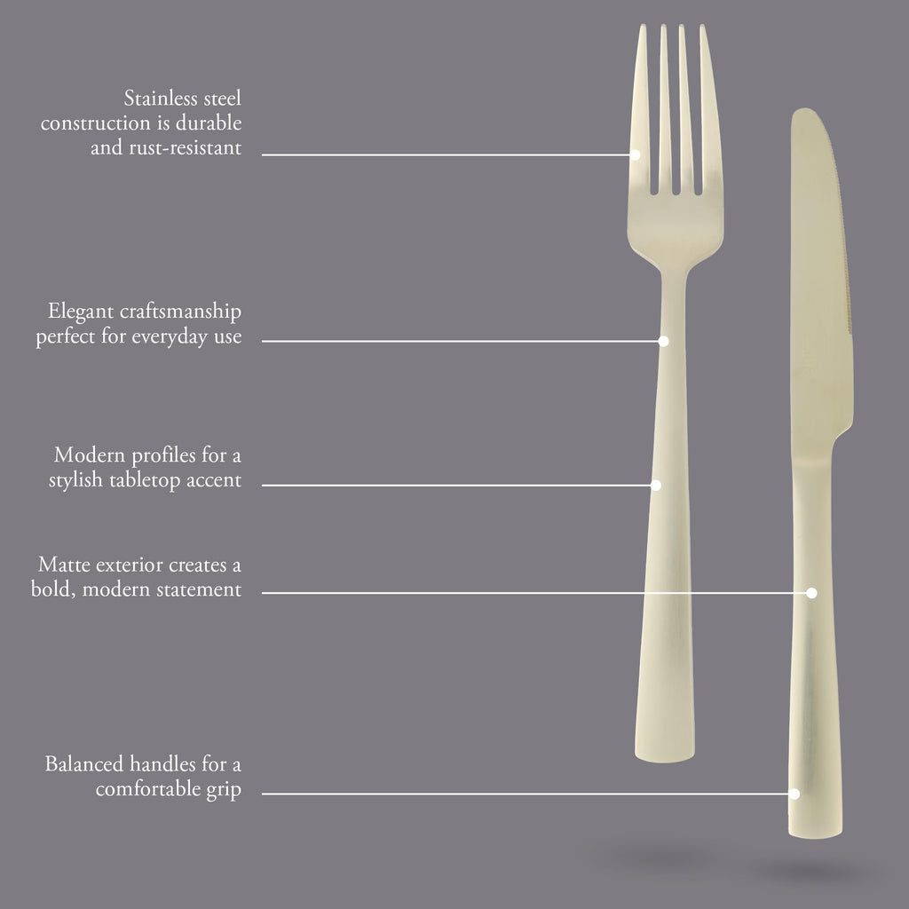 Earlston 20-Piece Flatware Silverware Set - Stainless Steel Utensils - Forks, Spoons, Knives - Service for 4