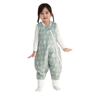 2.5 TOG Toddler Sleep Bag 100% Cotton Winter Side Open Zipper Baby Sleep Sack with Feet, Warm Toddler
