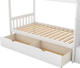 Twin Over Full/Twin Bunk Bed with 3 Drawers, 4 Storage and Cabinet Door