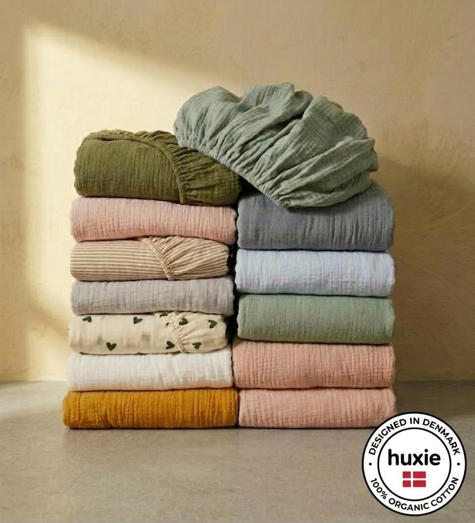 Organic Cotton Muslin Fitted Mini Crib Sheets for Girls, 24x38, Pink