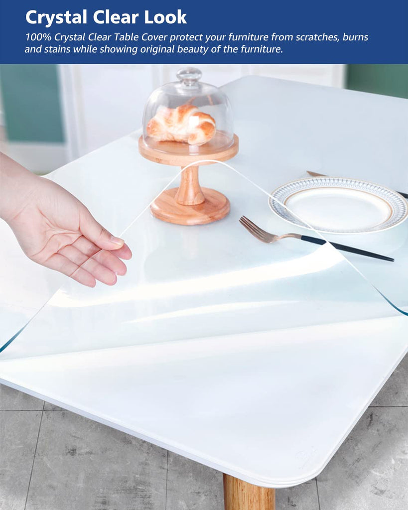 48X108 Inch Clear Plastic Tablecloths Protector 1.5mm Thick Vinyl Table Cover Mat Office Desk Blotter Pad PVC Dining