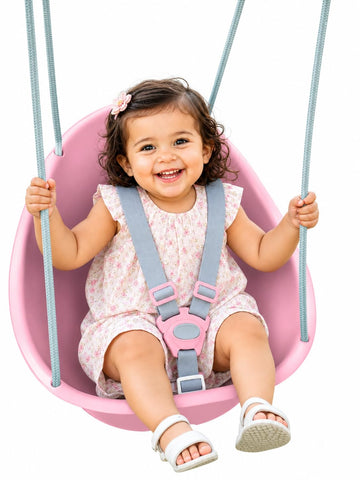 Coconut Toddler Swing - Comfy Baby Swing Outdoor, 3-Point Adjustable Safety Harness, Secure, Safe Quick Click Locking