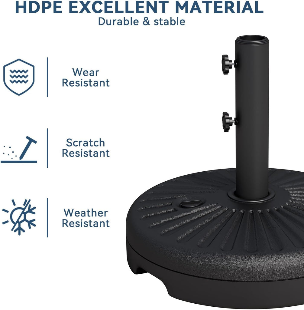 82lb Capacity Outdoor Umbrella Base Water Filled Stand, Patio Umbrella Base Stand