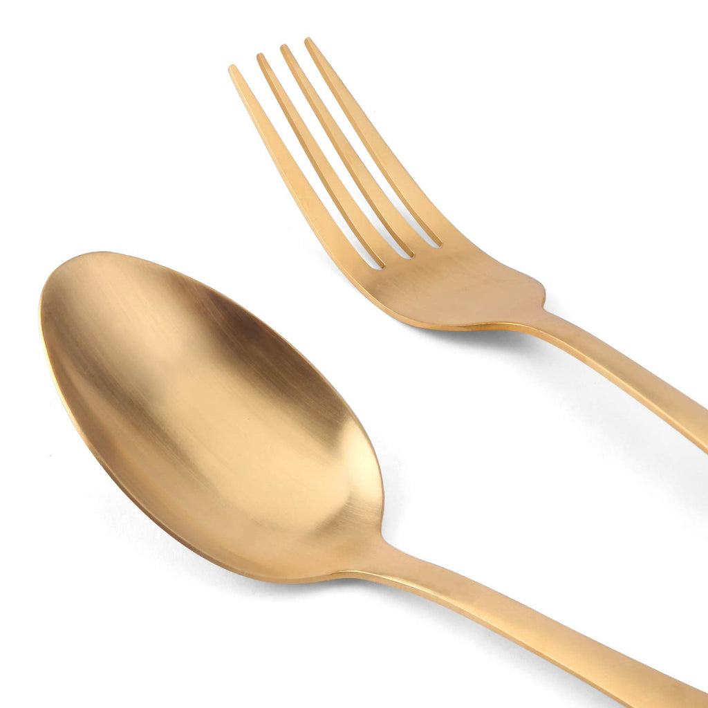 Matte Gold Silverware Set, 20-Piece Stainless Steel Flatware set, Tableware Cutlery Set Service for 4, Utensils s