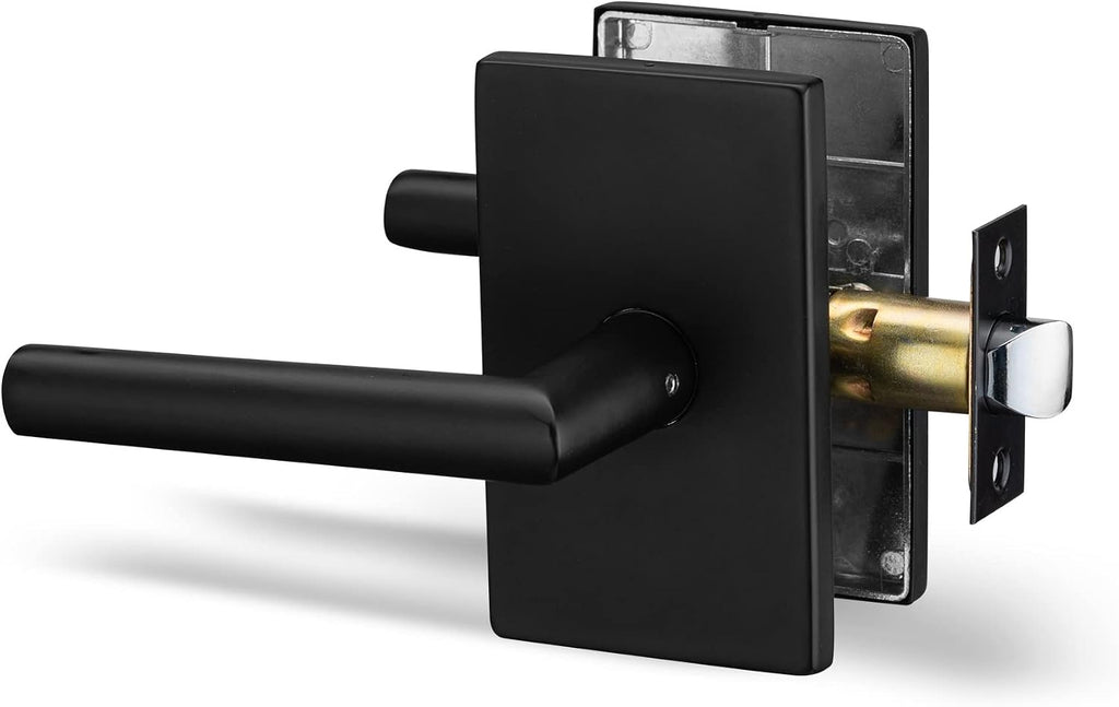 Passage Lever Door Handle Designer Series Non-Locking Lever Set [ or Closet Doors] Reversible for Right & Left Sided - Door Lever