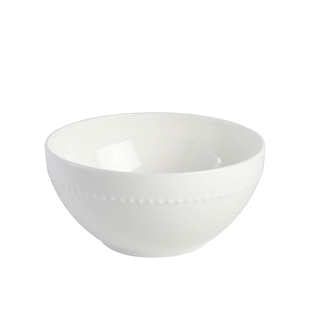 Embossed Bone China 16-Piece Double Bowl Dinnerware Set, Service for 4 - White Elegant Plates and Bowls