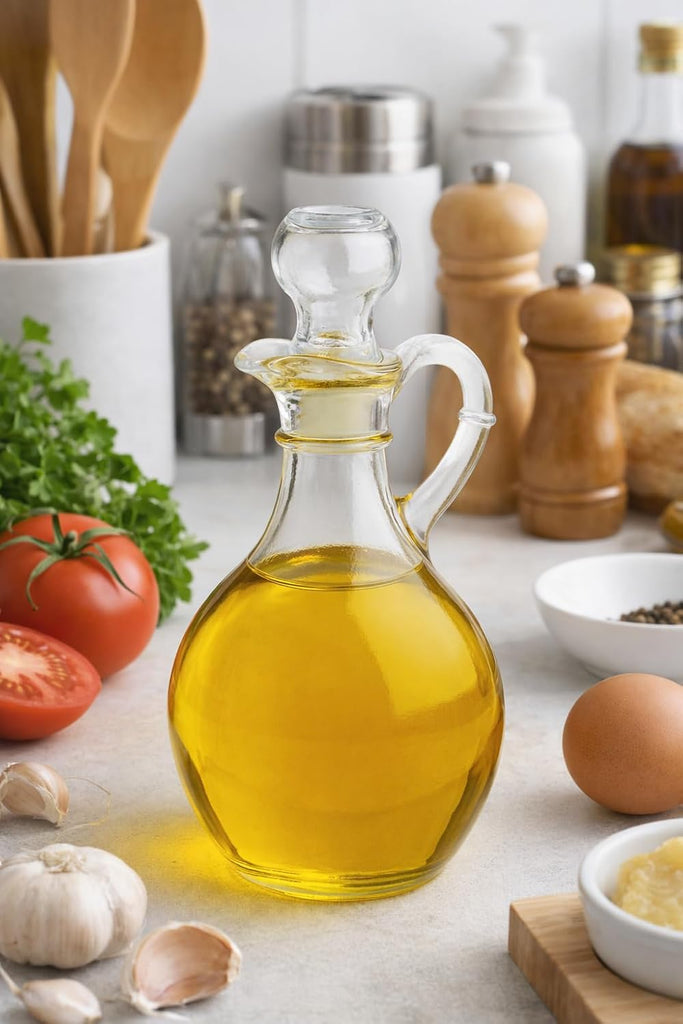 980R Presence Cruet With Stopper Oil Dispenser Oil Pitcher, Glass Olive Oil Dispenser Bottle with Stopper - 10oz /