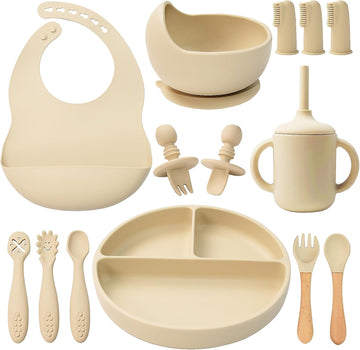Feeding Set 14 Pcs, Baby Led Weaning Set, 6M+, Beige