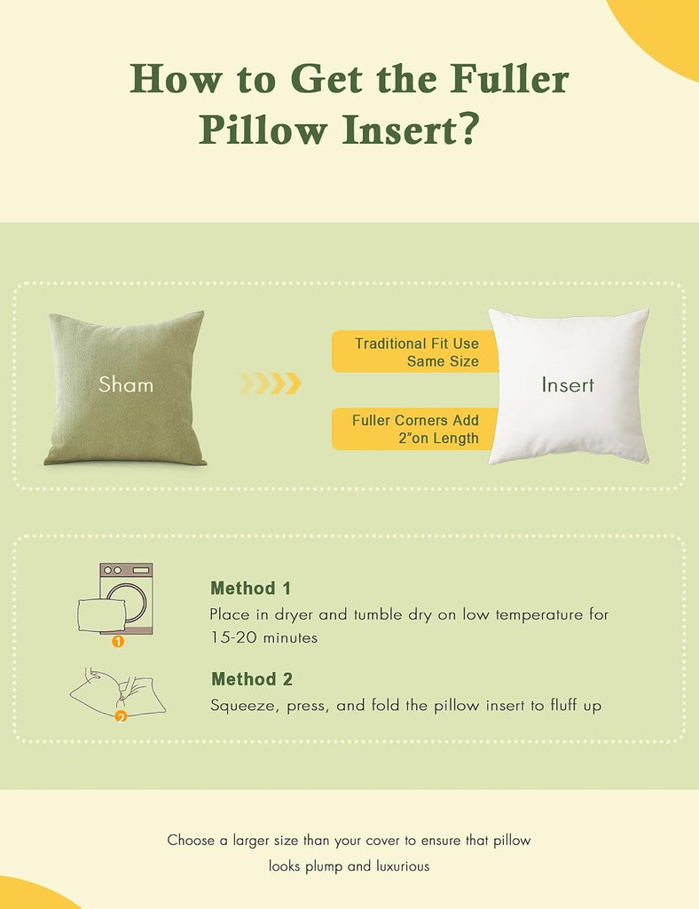 Organic Feathers Down Outdoor Pillow Insert 22x22 - Set of 2