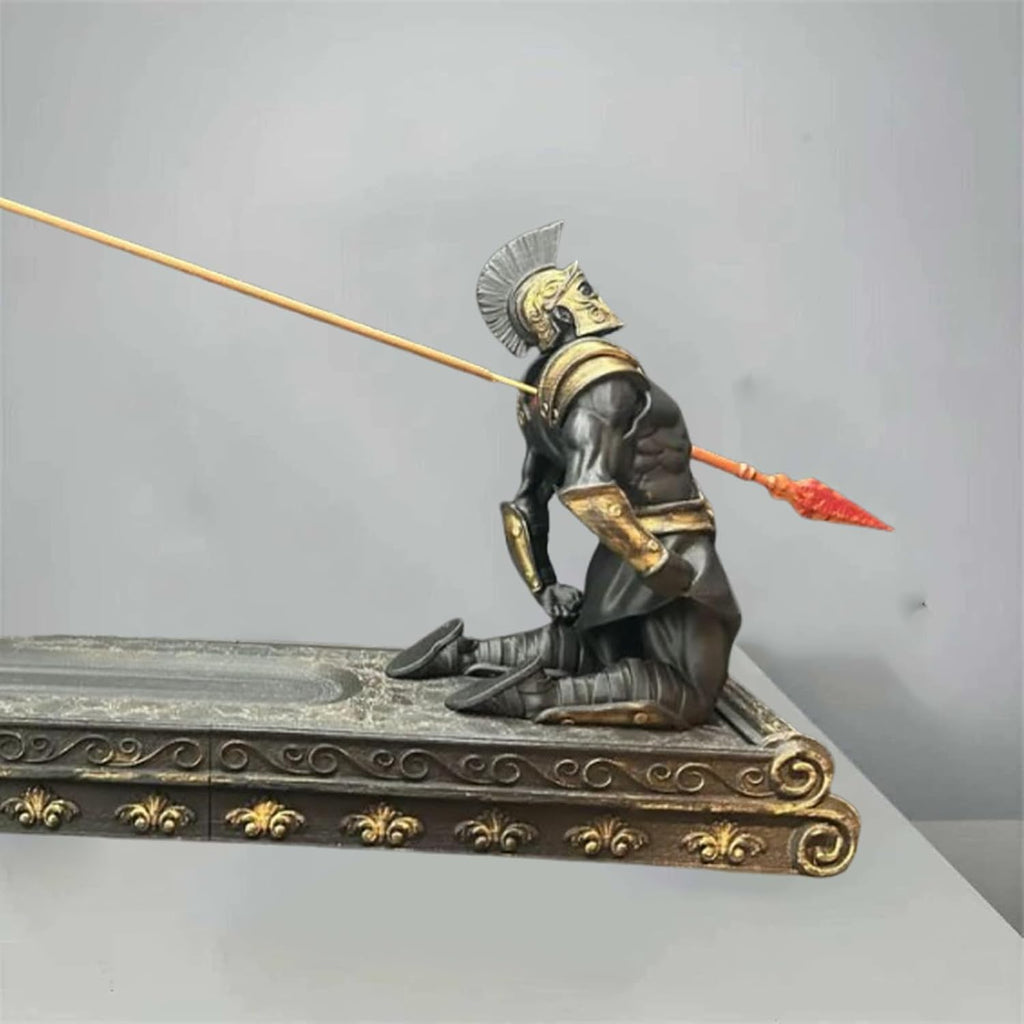 Gladiator Incense Holder - The Fallen Warrior, Funny Incense Burner for Sticks, Indoor/Outdoor Use, Resin Material