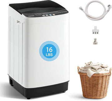 Portable Washing Machine, 16LBS Full Automatic Washer and Spinner, 10 Programs with Child Lock & Energy-Saving