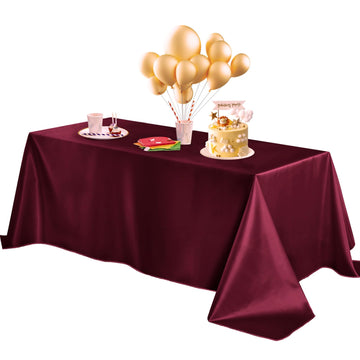 Burgundy Satin Tablecloth 60 x 120 Inches