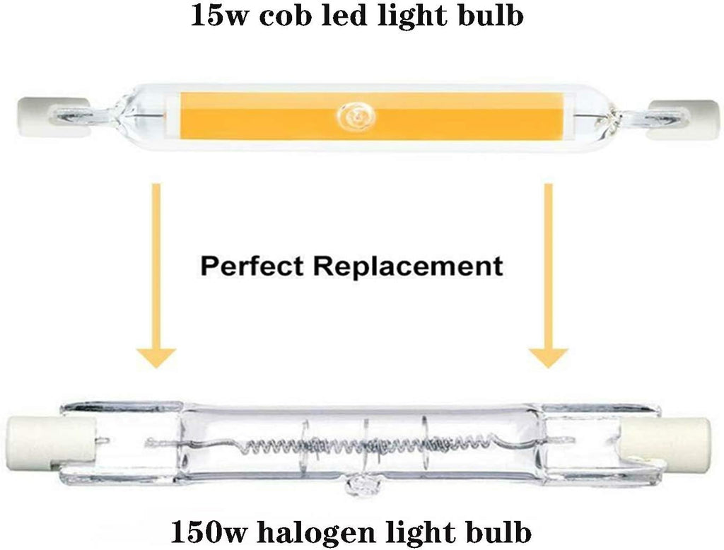 R7s COB Light Bulb 15W 118mm Dimmable Double Ended LED Bulbs 120V J Type T3 R7s Base Floodlight 150W Halogen Bulb