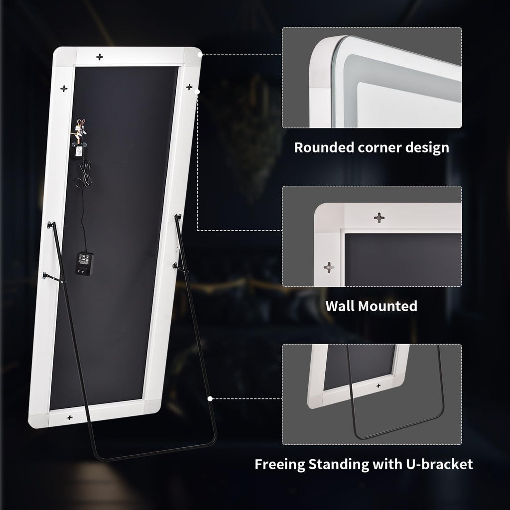 76"x34" Large LED Full Length Mirror with Dimmable Lights