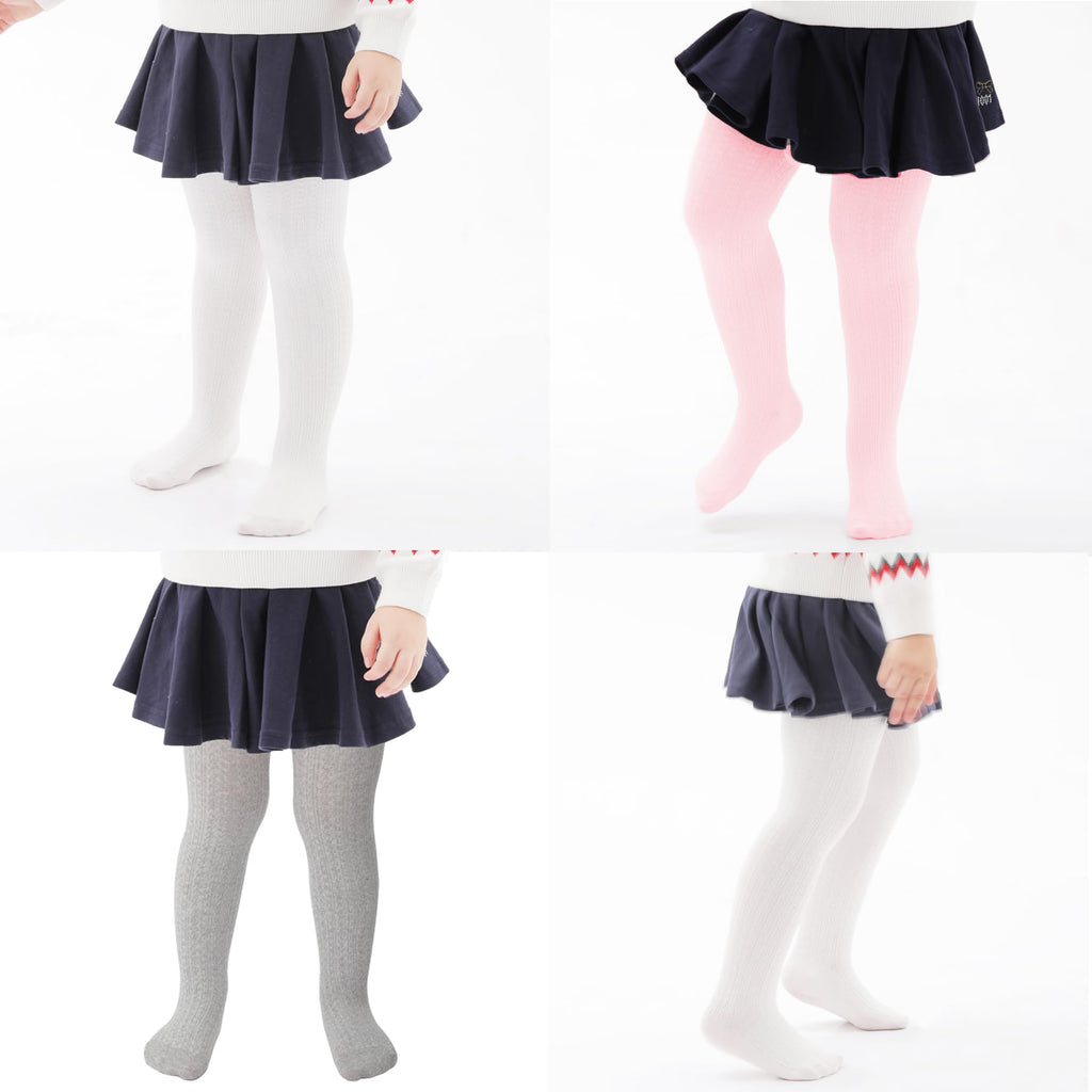 Girls Tights Cable Knit Tights Thick Solid Footed Winter Warm Leggings
