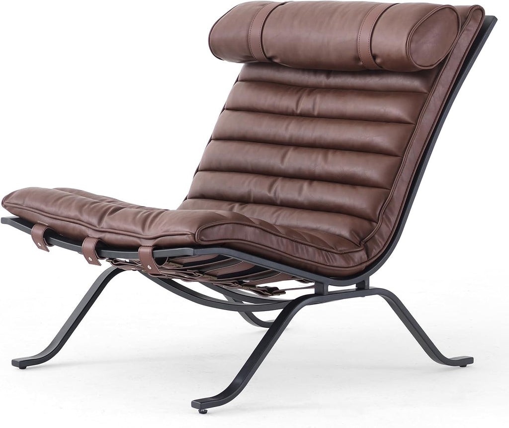 Imitation Leather Upholstered Armless Chair Modern Design Luxury Lounge Chair (Dark Brown) - Set of 30