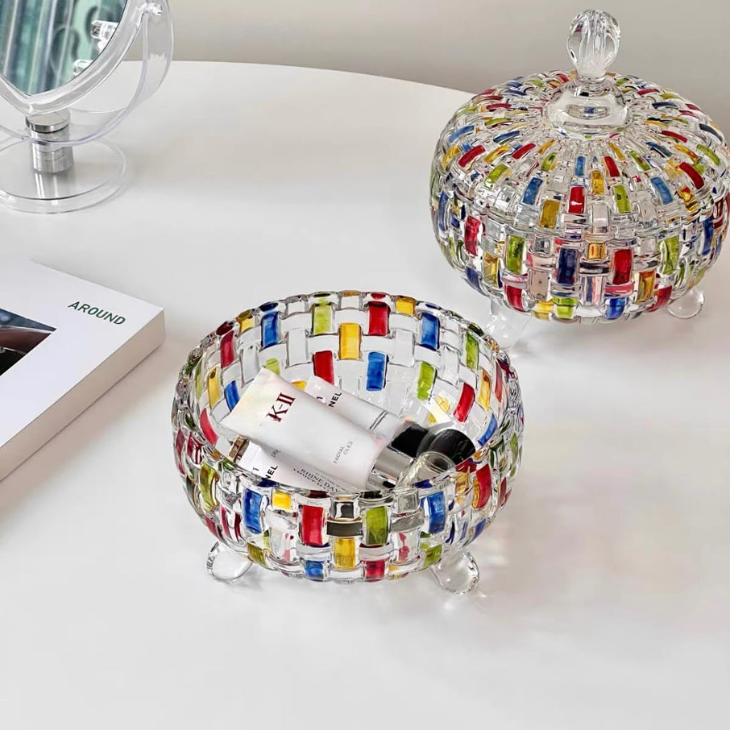 Colorful Crystal candy jars Candy jars with lids christmas candy jar Candy containers cute candy jar glass jar