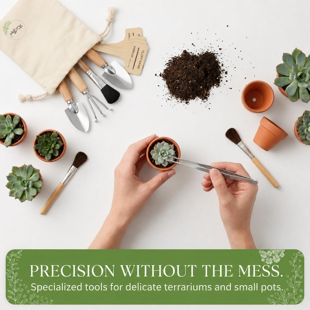 Indoor Garden Tools for Gardening - 12-Piece Small Garden Tools Set - Indoor Gardening Gifts for Women - Mini Hand
