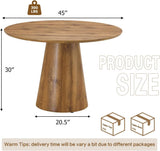 45'' Round Dining Table, Small Round Dining Table, Wood Dinner Table Use for Kitchen, Easy Assemble, Saving Space