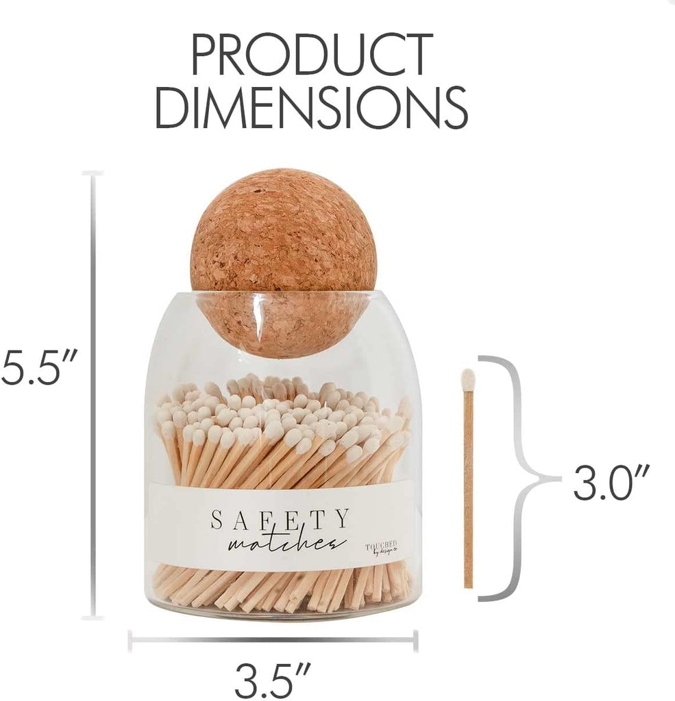 Decorative White Safety Wooden Match Holder | Cute Glass Bottle Jar for Lighting Candles | Premium Long 3" Bulk Long - Set of 135
