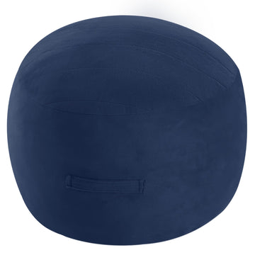 Round Pouf Ottoman Foot Rest 20x15 Inches, Navy
