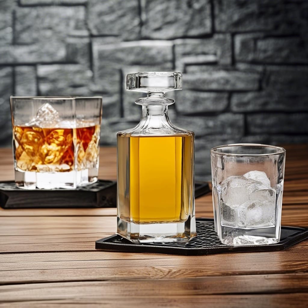 Whiskey Decanter for Liquor Scotch Bourbon Vodka or Wine - 750ml