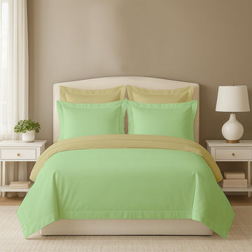5PC Reversible Duvet Cover Set Extra Large King 136x120 - 100% Egyptian Cotton, Sateen, Soft & Breathable, Hotel