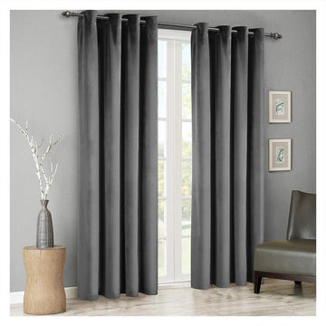 Velvet Curtains 2 Panels Set Blackout Thermal (W52xL96, Gray)