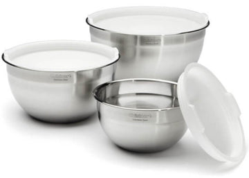 Mixing Bowl Set, Nesting Bowls, Stainless Steel, 3-Piece