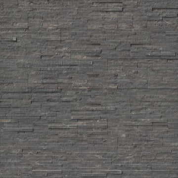 Charcoal Grey Marble 6 in. x 24 in. Stacked Natural Stone Ledger Wall Panel Split Face Finish for Backsplash, Accent