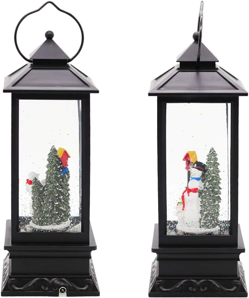 Snwoman Family Singing Snow Globe Lantern with 6 Hour Timer